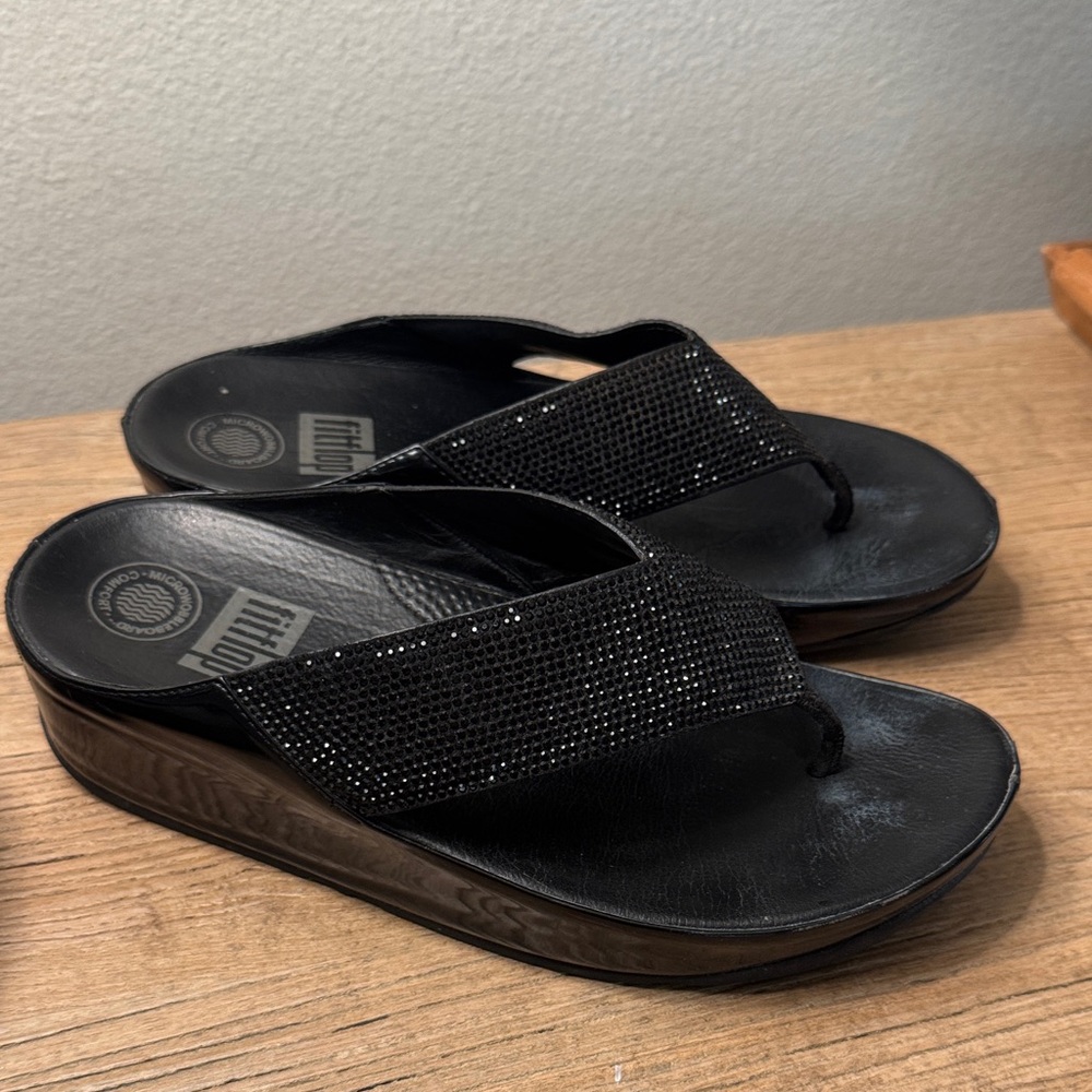 FitFlop Black Beaded Women's Sandals
